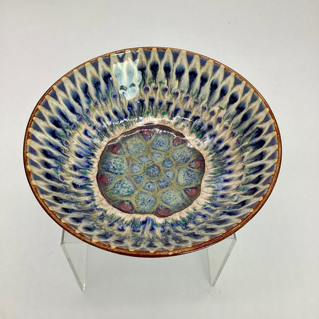 Serving Bowl- Merlot/Blue Peacock