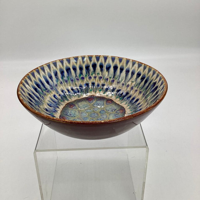 Serving Bowl- Merlot/Blue Peacock