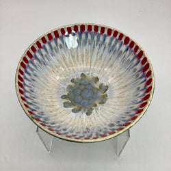 Serving Bowl- Red/Ice Blue Peacock - view 2