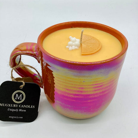 Mimosa (Iridescent Orange Mug) - Mug Candle - 100% Soy Wax