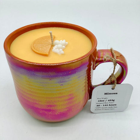 Mimosa (Iridescent Orange Mug) - Mug Candle - 100% Soy Wax