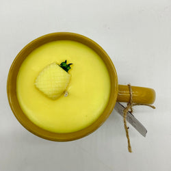 Fresh Pineapple (Yellow Teardrop Mug) - Mug Candle - 100% Soy Wax - view 3
