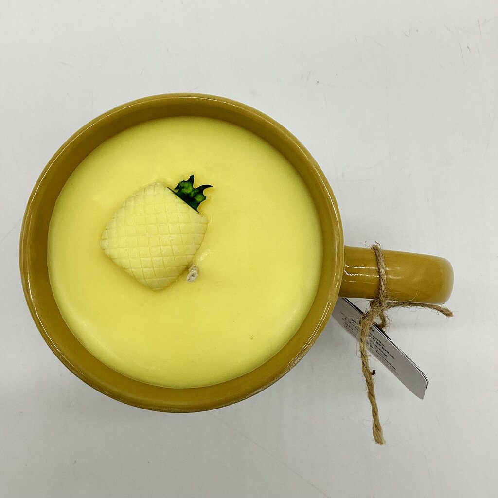 Fresh Pineapple (Yellow Teardrop Mug) - Mug Candle - 100% Soy Wax