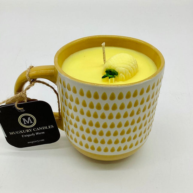 Fresh Pineapple (Yellow Teardrop Mug) - Mug Candle - 100% Soy Wax