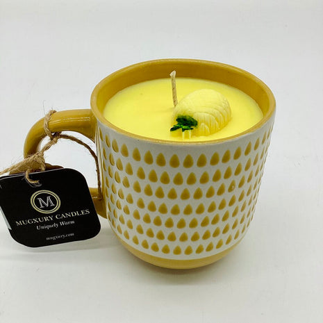 Fresh Pineapple (Yellow Teardrop Mug) - Mug Candle - 100% Soy Wax