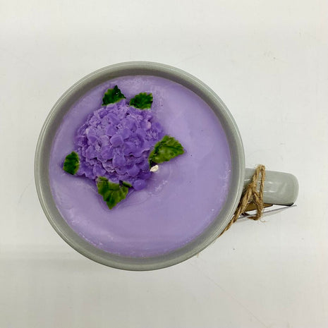 French Lilac (Grey Dimpled Mug) - Mug Candle - 100% Soy Wax