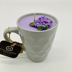 French Lilac (Grey Dimpled Mug) - Mug Candle - 100% Soy Wax - view 3