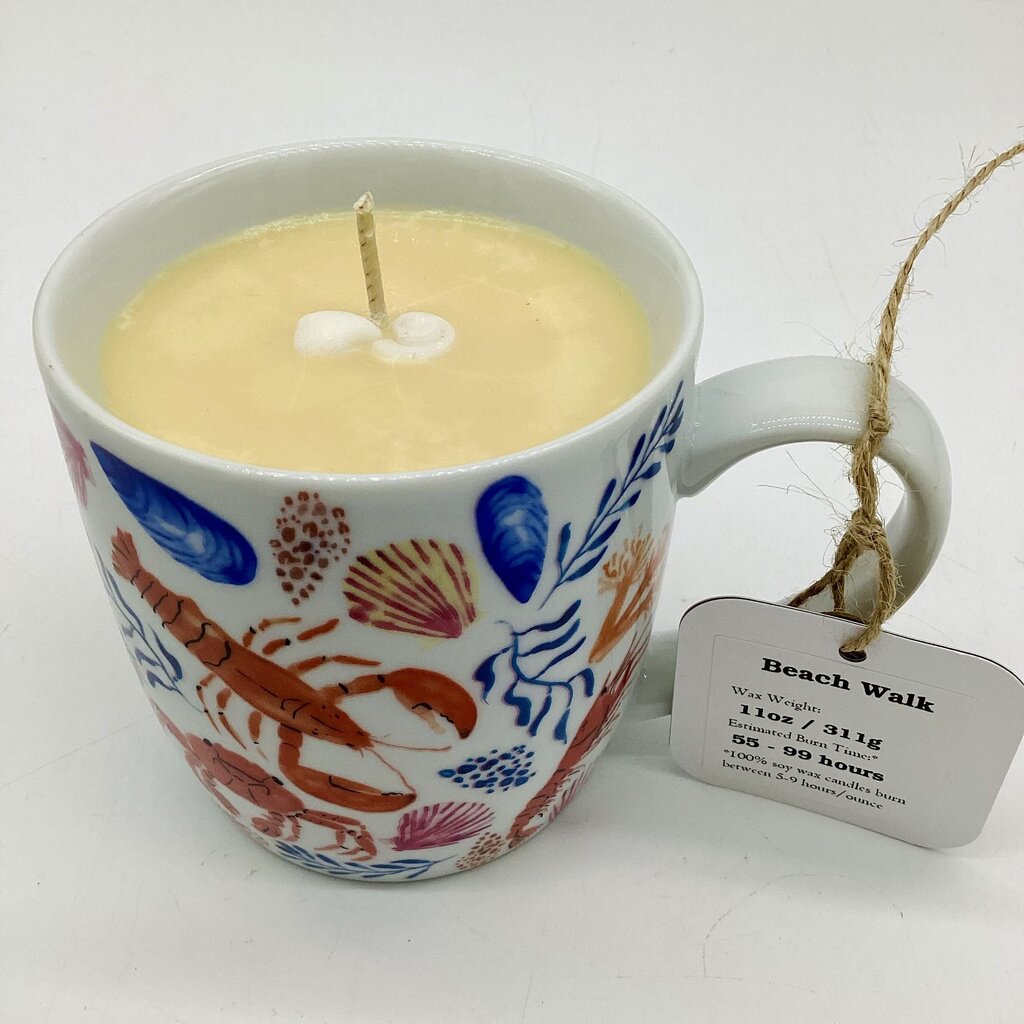 Beach Walk (Sea Life Mug) - Mug Candle - 100% Soy Wax
