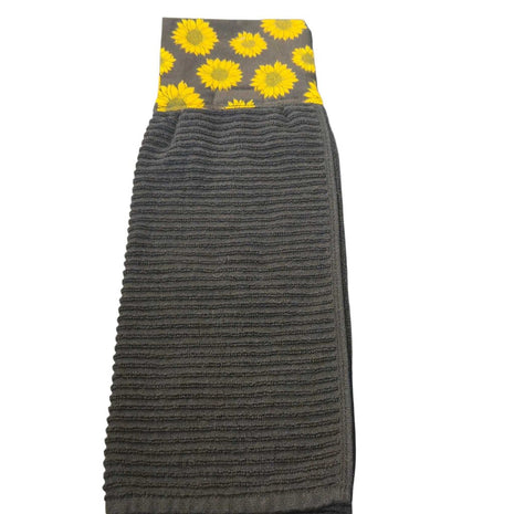 Hanging Towels-Yellow Sunflowers/black towel