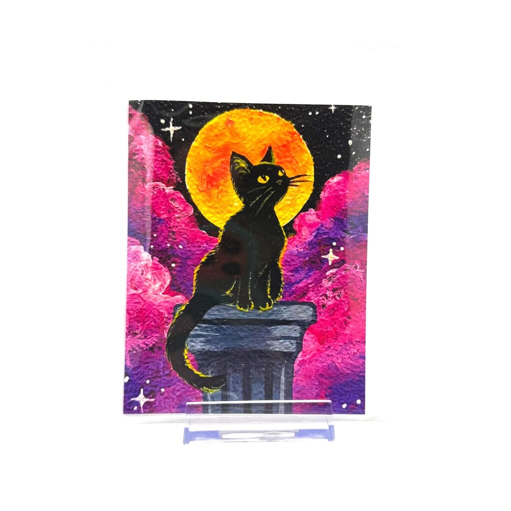 Cat on Pillar card blank inside