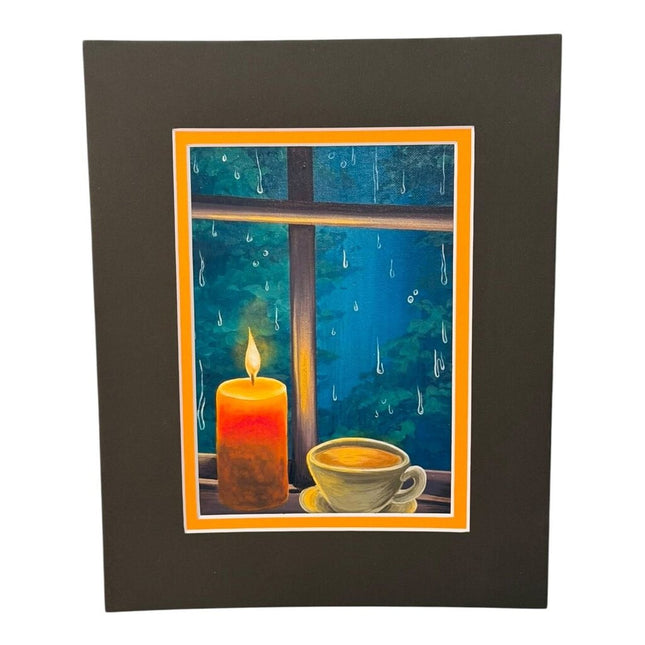 Matted Print- Rainy Window