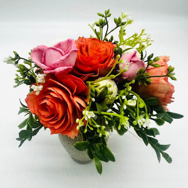 Gray Vase filled with Sola Wood Flowers