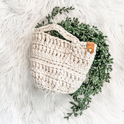 Crochet Hanging Planter with faux plant - view 1