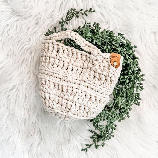 Crochet Hanging Planter with faux plant