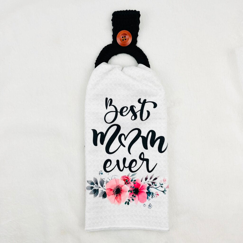 Hanging Towel Set - Best Mom Ever w. Heart