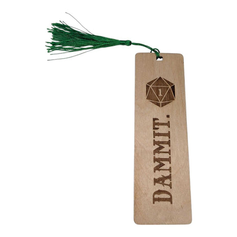 Laser Engraved wooden Bookmark, Dammit D1
