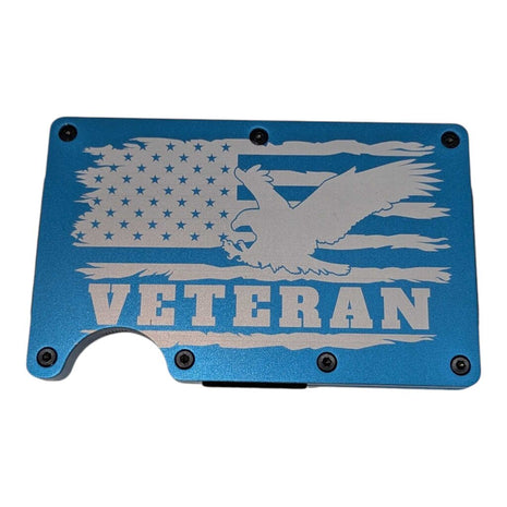 Laser Engraved Metal Wallet / Money Clip - Veteran