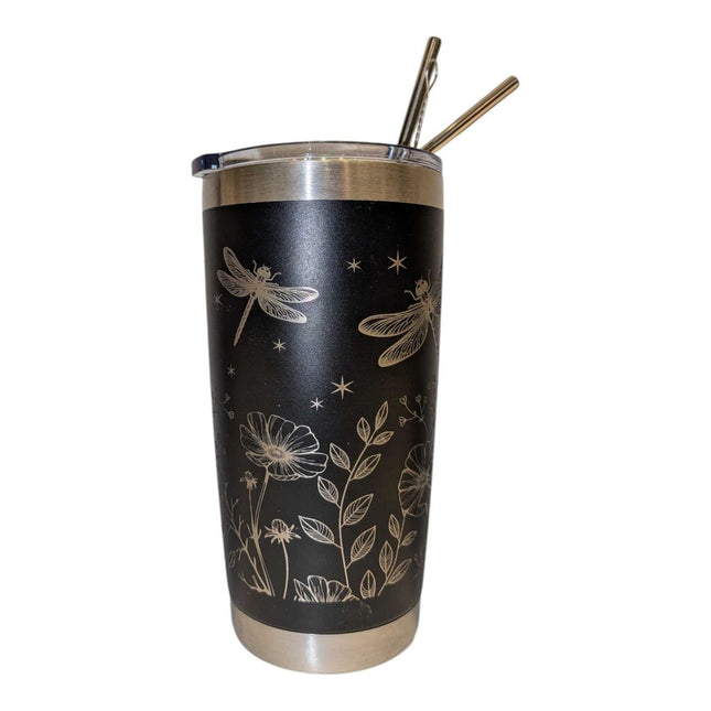 Dragonfly Tumbler with straw set