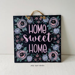 FLORAL WOOD PLAQUE- HOME SWEET HOME - view 2