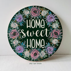 FLORAL WOOD SIGN- HOME SWEET HOME - view 2