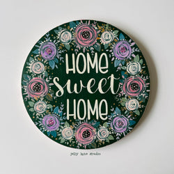 FLORAL WOOD SIGN- HOME SWEET HOME - view 1