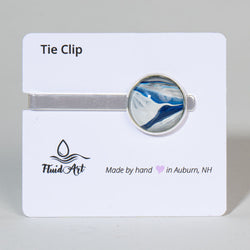 Tie Clip, Modern Statement, pink and white on gold - view 1