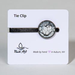 Tie Clip, Modern Statement, pink and white on gold - view 2