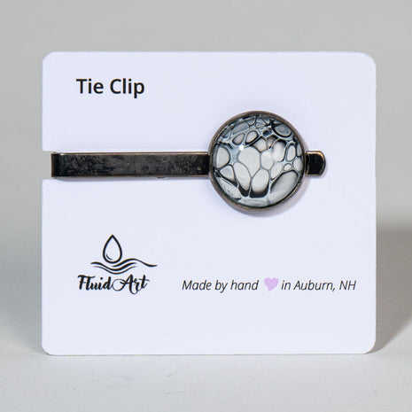Tie Clip, Modern Statement, pink and white on gold