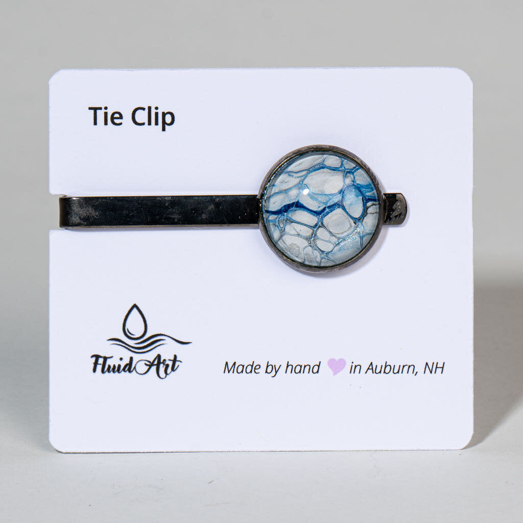 Tie Clip, Modern Statement, why blue copper and black cells on gunmetal