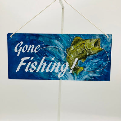 5x11 Metal Sign- Gone Fishing