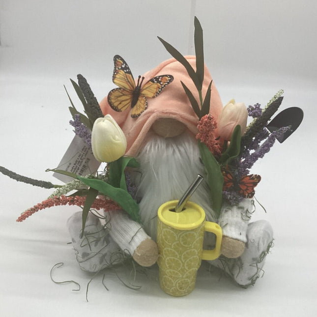 medium tulip gnome with orange butterfly