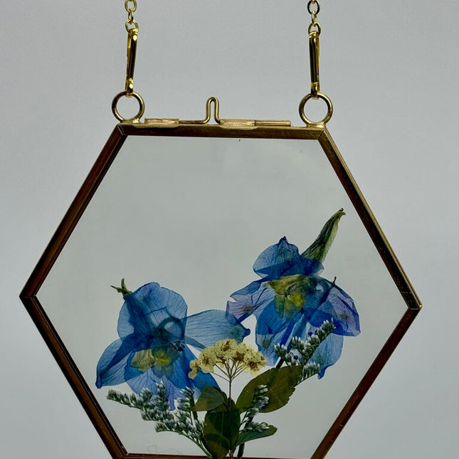 Hexagon w/ Blue Florals