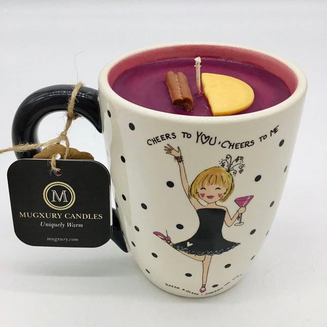 Red Sangria (Cheers mug) - 100% Soy Wax - Mug Candle