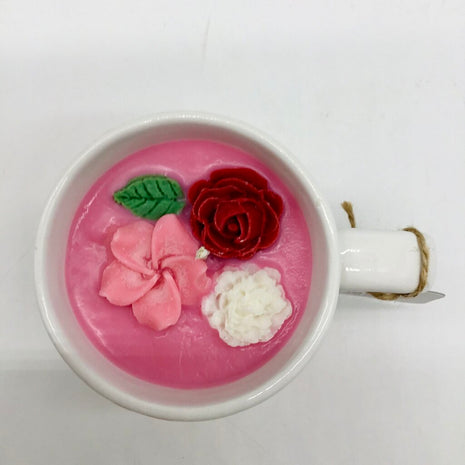 Flower Shop (Orange Hummingbird mug) - 100% Soy Wax - Mug Candle