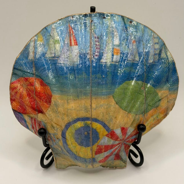 Beach Scene Scallop Shell (NC)