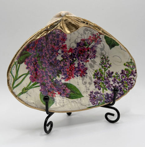 Purple & Fuschia Lilacs Clam Dish ( Nahant, MA)