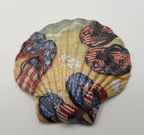 Red White & Blue Sandals Scallop Shell (NC)