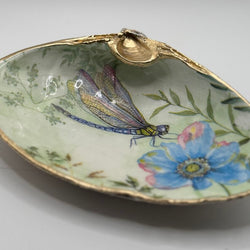 Dragonfly w/ Blue Flower XL Clam Dish ( Newport, RI) - view 2