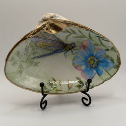 Dragonfly w/ Blue Flower XL Clam Dish ( Newport, RI) - view 1