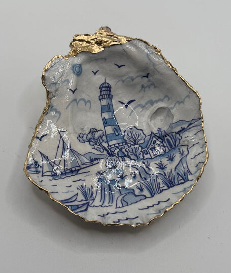 Blue & White Oyster Dish (Hull, MA)