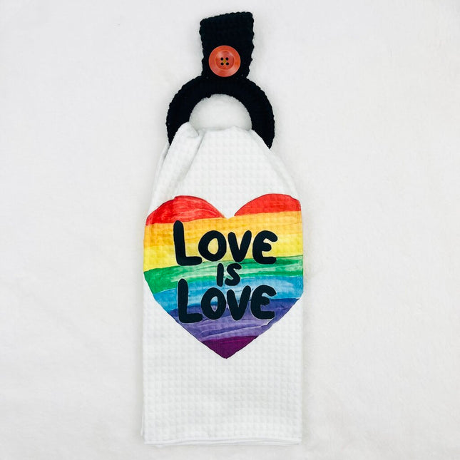 Hanging Towel Set - Rainbow Heart w. Love is Love