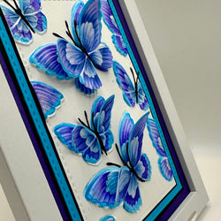 Butterflies In Flight - Purple/Blue (White Framed) - view 3