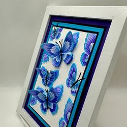 Butterflies In Flight - Purple/Blue (White Framed) - view 2