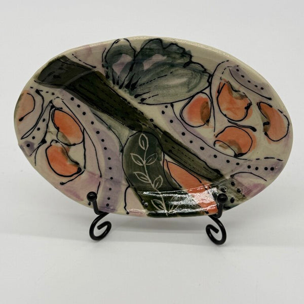 Oval Abstract O'KeeffeTrinket Dish