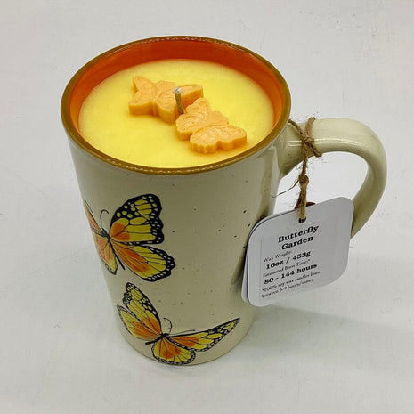 Butterfly Garden (Monarch Mug) - 100% Soy Wax - Mug Candle