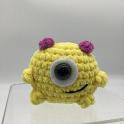 Crochet Bootie Monster, one eye, yellow - view 1