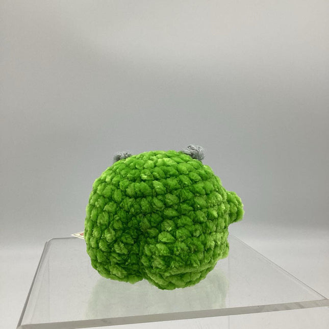 Crochet Bootie Monster, one eye, green