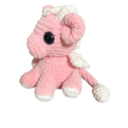 Crocheted small baby dragon sitting plush - view 2