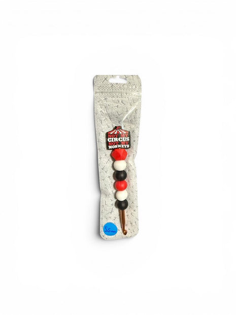 Ergonomic beaded crochet hook 5.5mm "not my monkey not my circus"