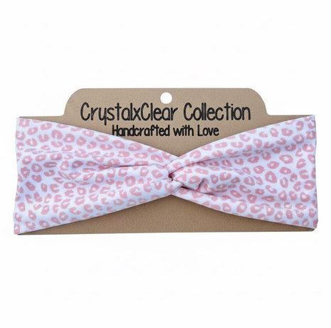 Pink Cheetah Soft Stretch Twist Knot Headband